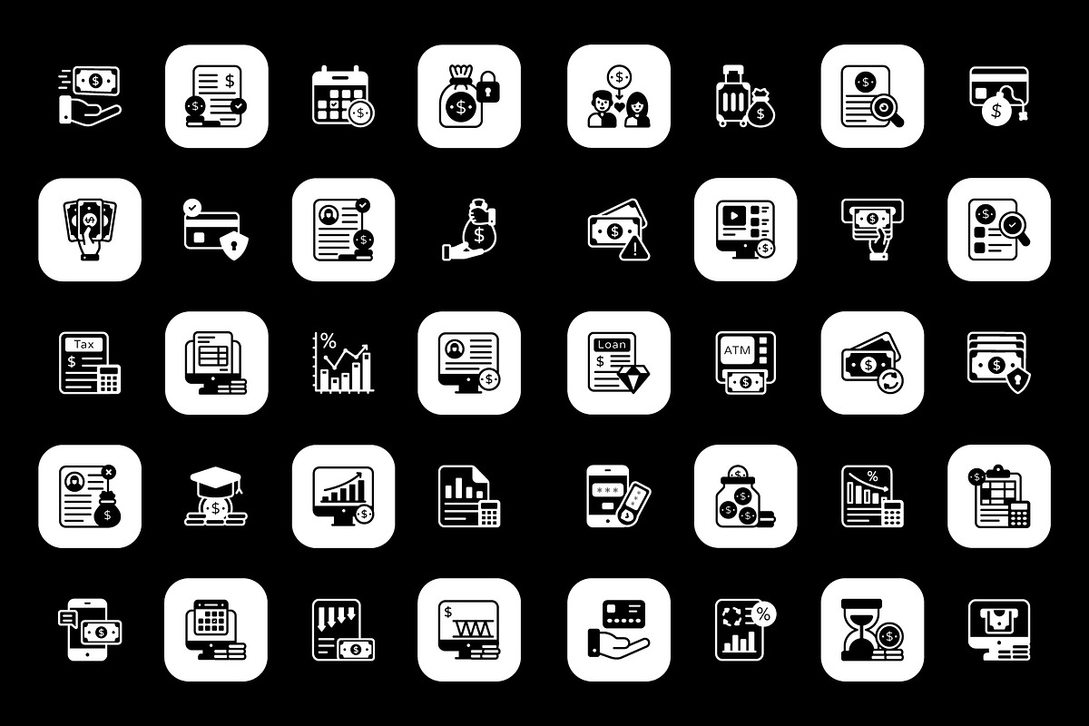 Personal Loans Glyph Icons, a Solid Icon by Brickclay (Photo 5 of 6)
