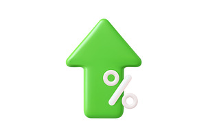 3d Arrow growth stock market with, a Finance Illustration by ModVector
