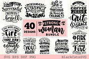 Strong woman SVG bundle 40 designs, an Illustration by BlackCatsMedia (Thumbnail 3 of 4)