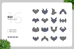 Bat Colored Icons, an Icon by Upnowgraphic