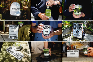 32 Matcha Cafe Mockup & Packaging
