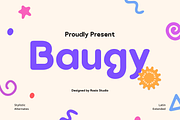 Baugy Fun Display Logo Font, a Sans Serif Font by Rasio Studio (Thumbnail 1 of 9)