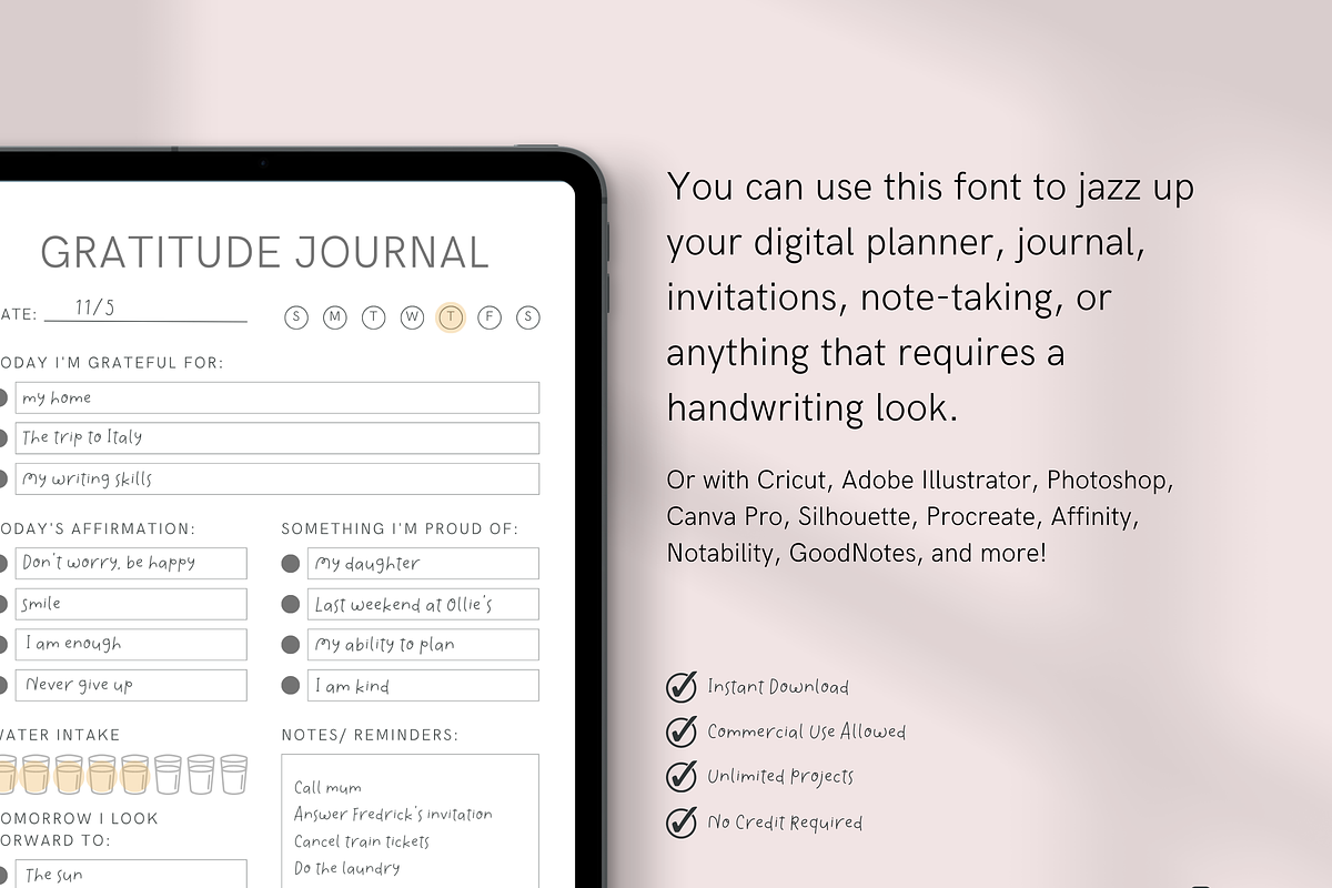Rhodes Memories, a Handwritten Font by Sofia Skoog (Photo 8 of 9)