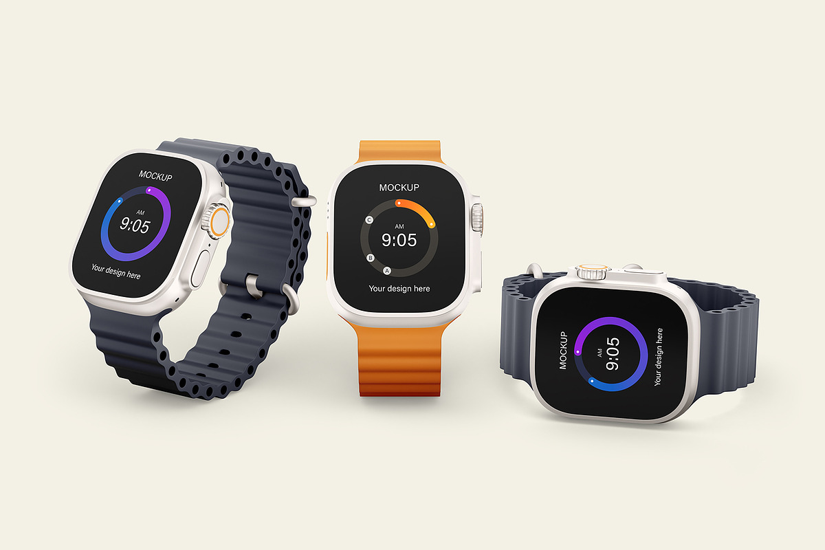 Apple Watch Ultra Mockup Set, a Wearable Device Mockup by ForgeDesign (Photo 14 of 14)