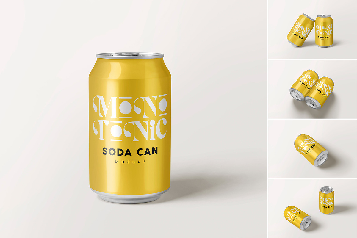 Soda Can Mockup, a Product Mockup by MockupCraft (Photo 1 of 7)