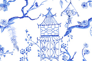 Chinoiserie Little Pagoda Pattern