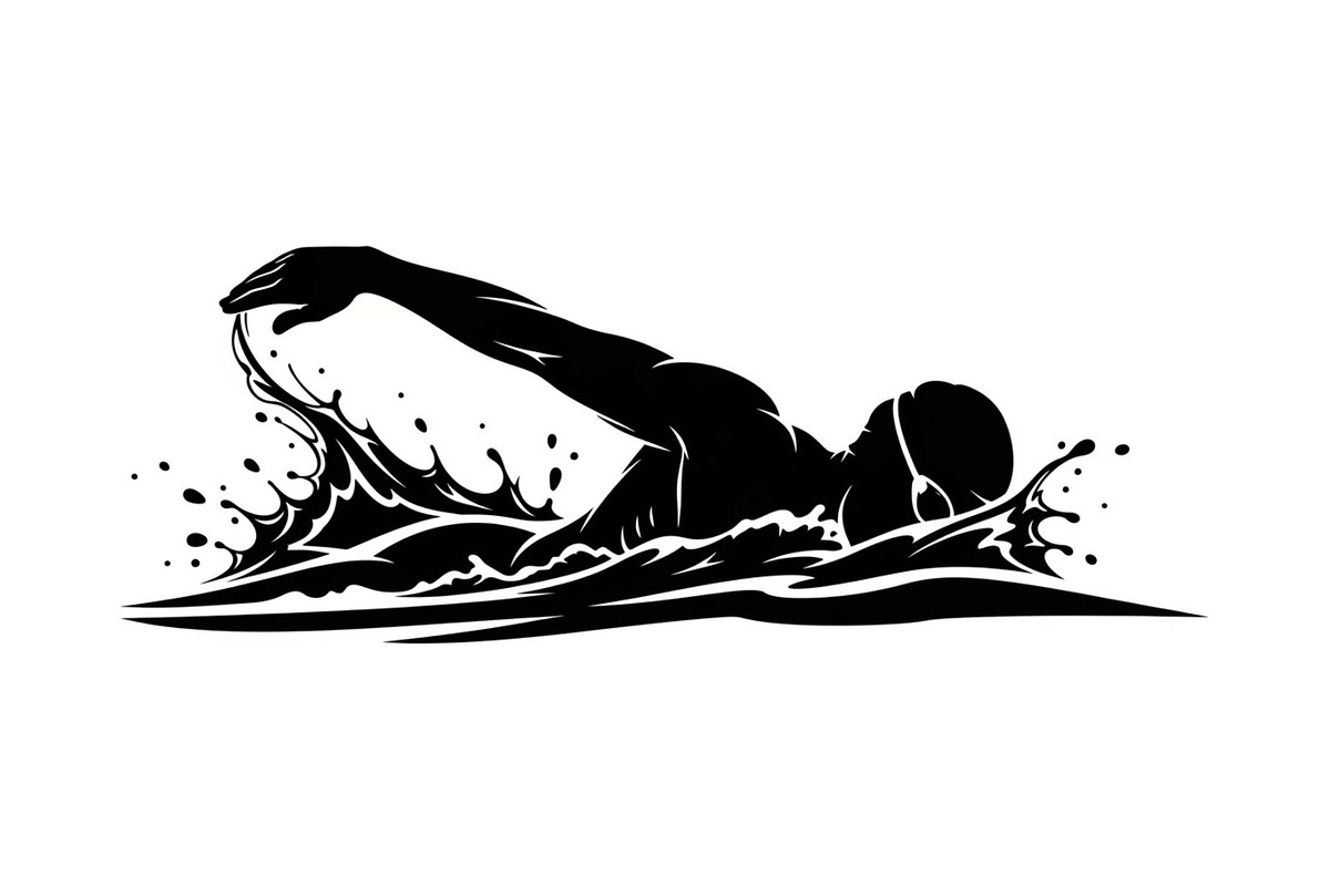 Swimming Sport Silhouette Vector Bun, an Illustration by jahid234 (Photo 9 of 51)