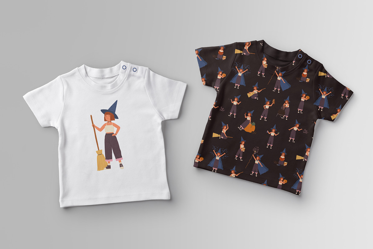 Little witch seamless pattern, a Pattern Graphic by Good Studio (Photo 2 of 3)
