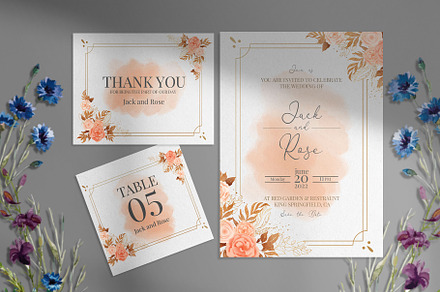 Watercolor Wedding Invitation Card