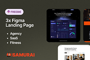 3x Free Figma Landing Page Designs, a Landing Page Template by Flow Samurai Templates (Thumbnail 1 of 5)