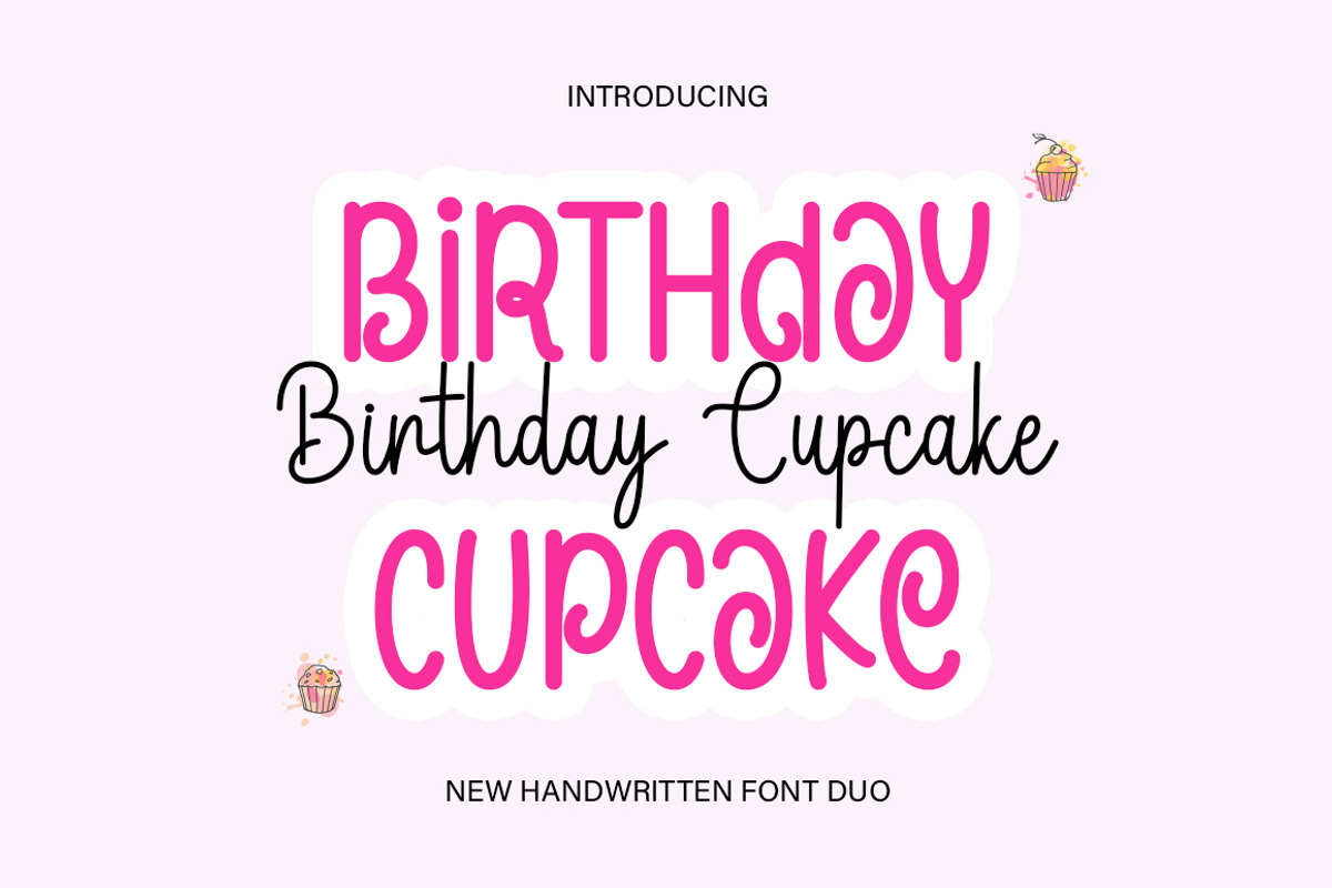 Birthday Cupcake Duo, a Script Font by DN Creative (Photo 1 of 8)