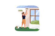 Workers repair houses set, a Person Illustration by PaperTrident (Thumbnail 17 of 19)