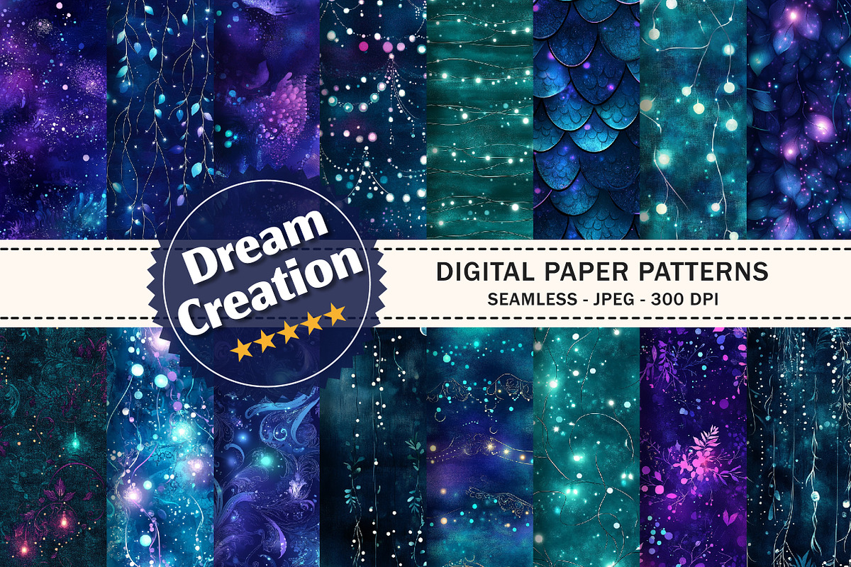 Mermaid Enchantment Digital Paper, a Texture Graphic by Dream Creation (Photo 1 of 6)