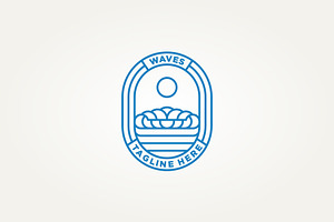ocean blue wave line art logo, a Branding & Logo Template by Blazybone