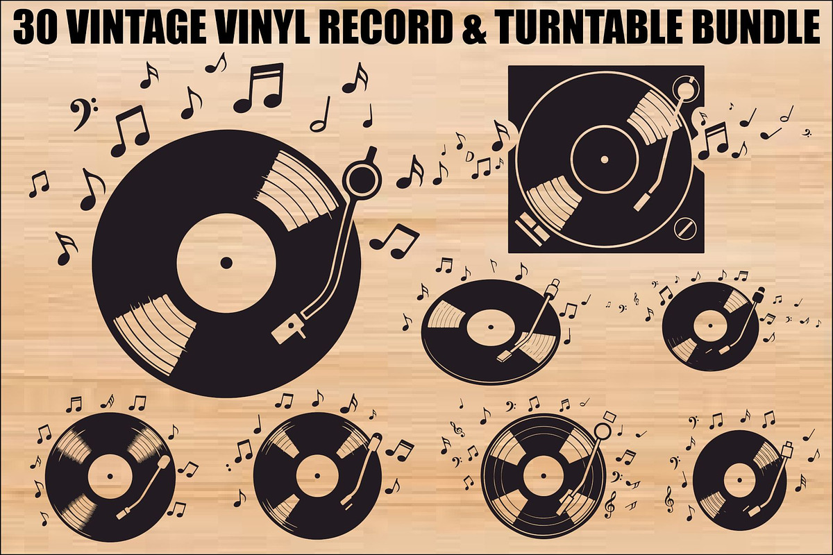 Vintage Vinyl Record & Turntable Bun, an Illustration by Creativeshirt (Photo 1 of 31)
