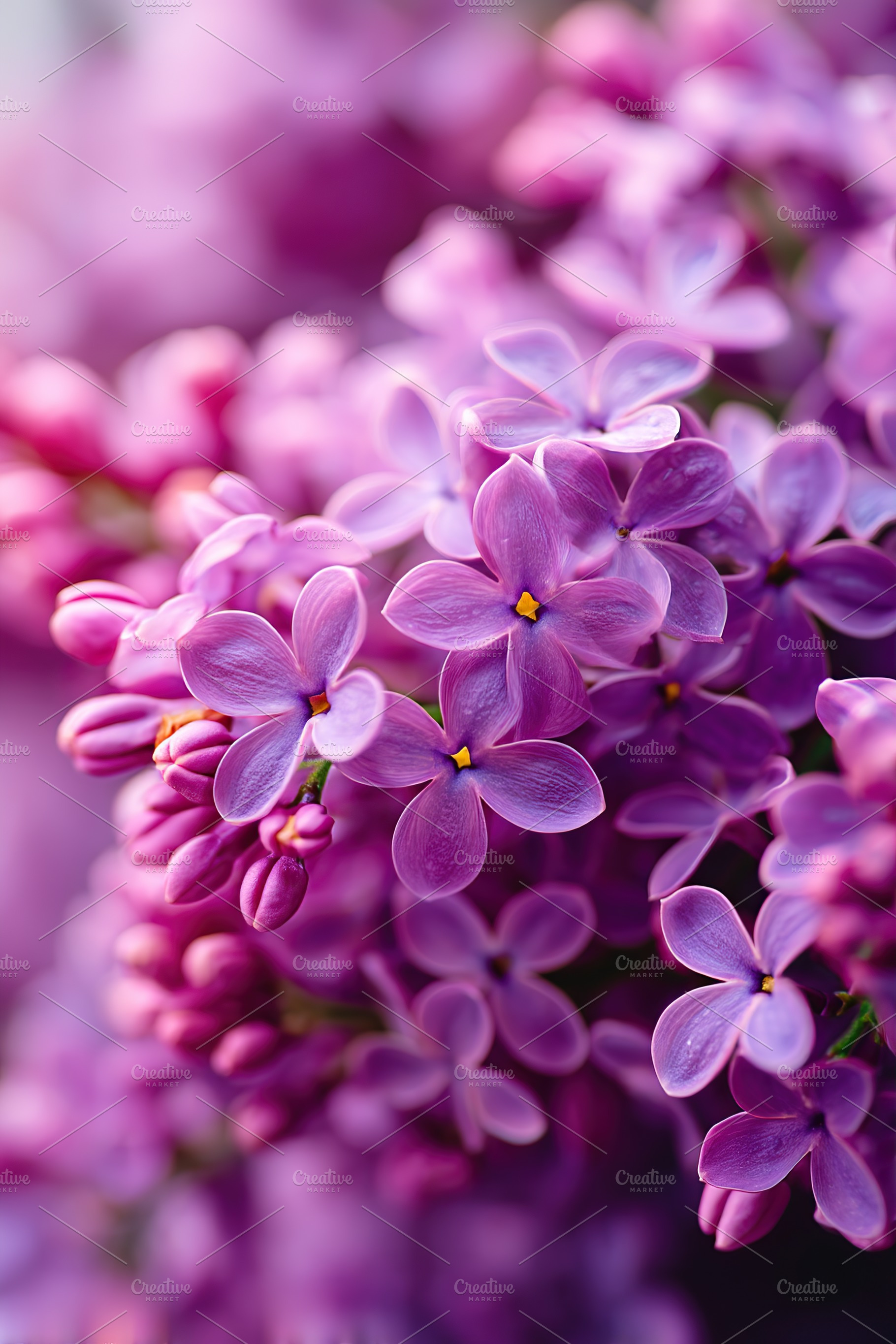 Purple lilac flowers bloom beautifully against a warm background in spring gard, a Nature Photo by AlyaAnd