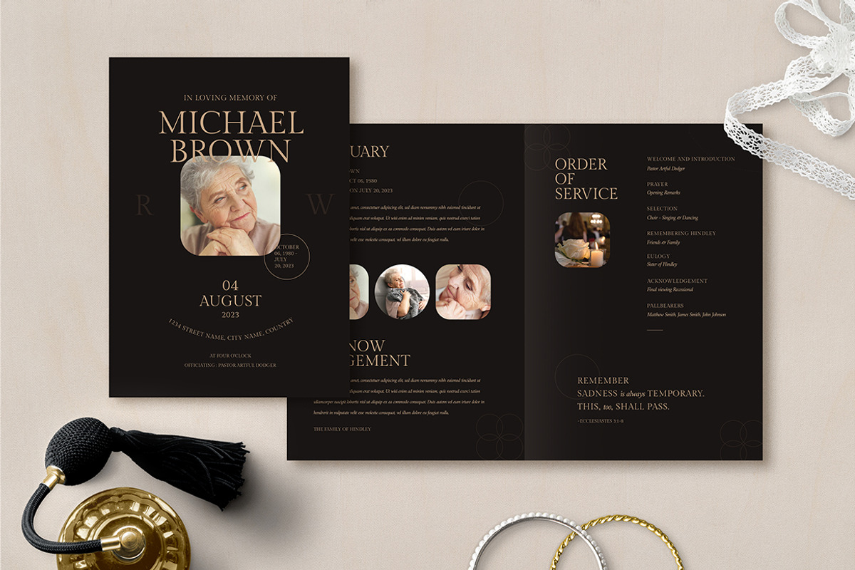 Funeral Program Template, an Invitation Template by Vynetta (Photo 1 of 4)