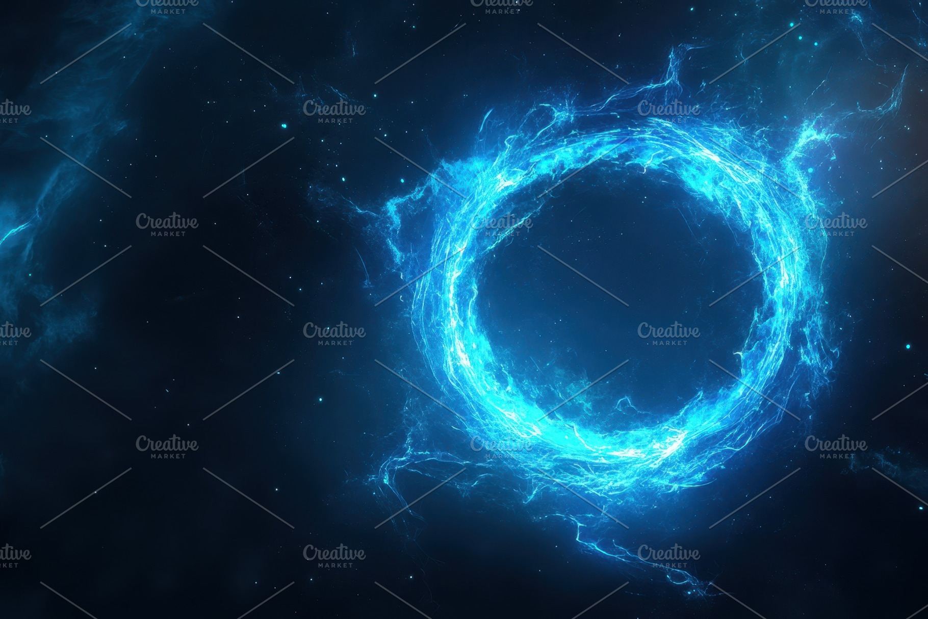 Glowing blue ring emits electric lig, a Photo by Iftikhar Alam