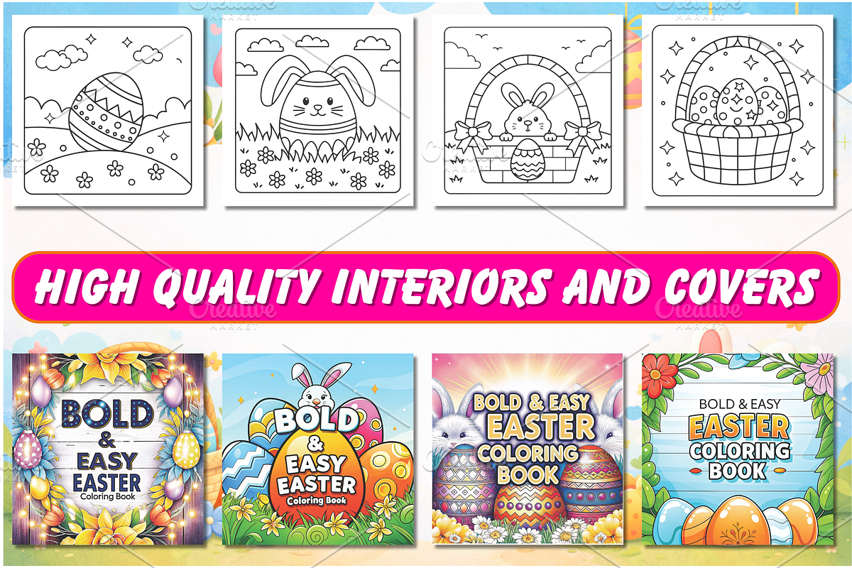 Bold & Easy Easter Coloring Pages, a Seasonal Illustration by Neon Studio (Photo 2 of 3)