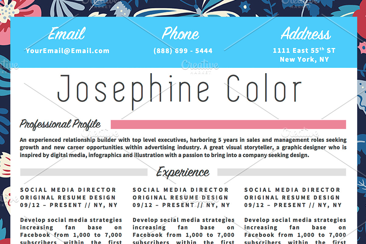 Beautiful Resume CV Template MS Word, a Resume Template by Stand Out Shop (Photo 2 of 5)