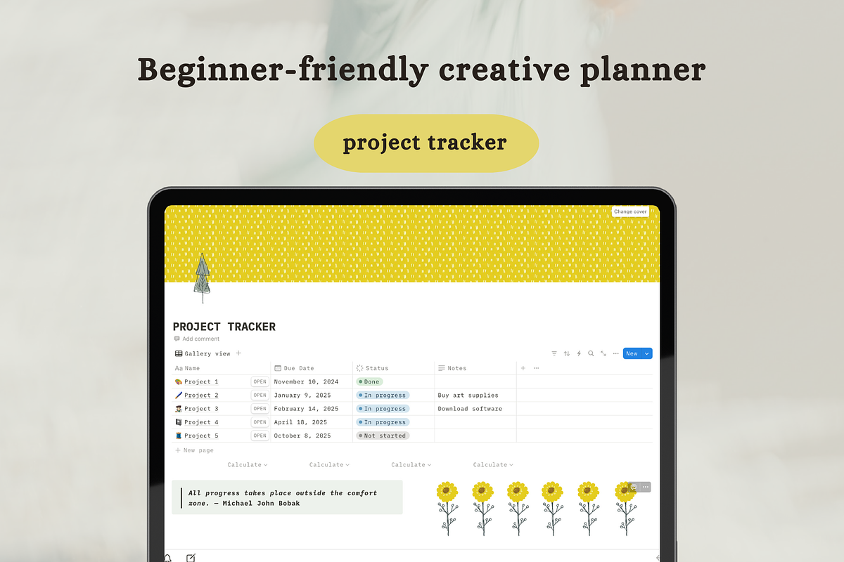 Notion planner for creatives, a Templates & Theme by Petite Zakka Boutique (Photo 9 of 9)