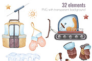 Watercolor Winter sports Clipart PNG, a Sport Illustration by Mespilia (Thumbnail 3 of 5)