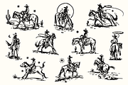 Cowboys - Western Illustration, an Animal Illustration by cmfgraphics (Thumbnail 2 of 3)