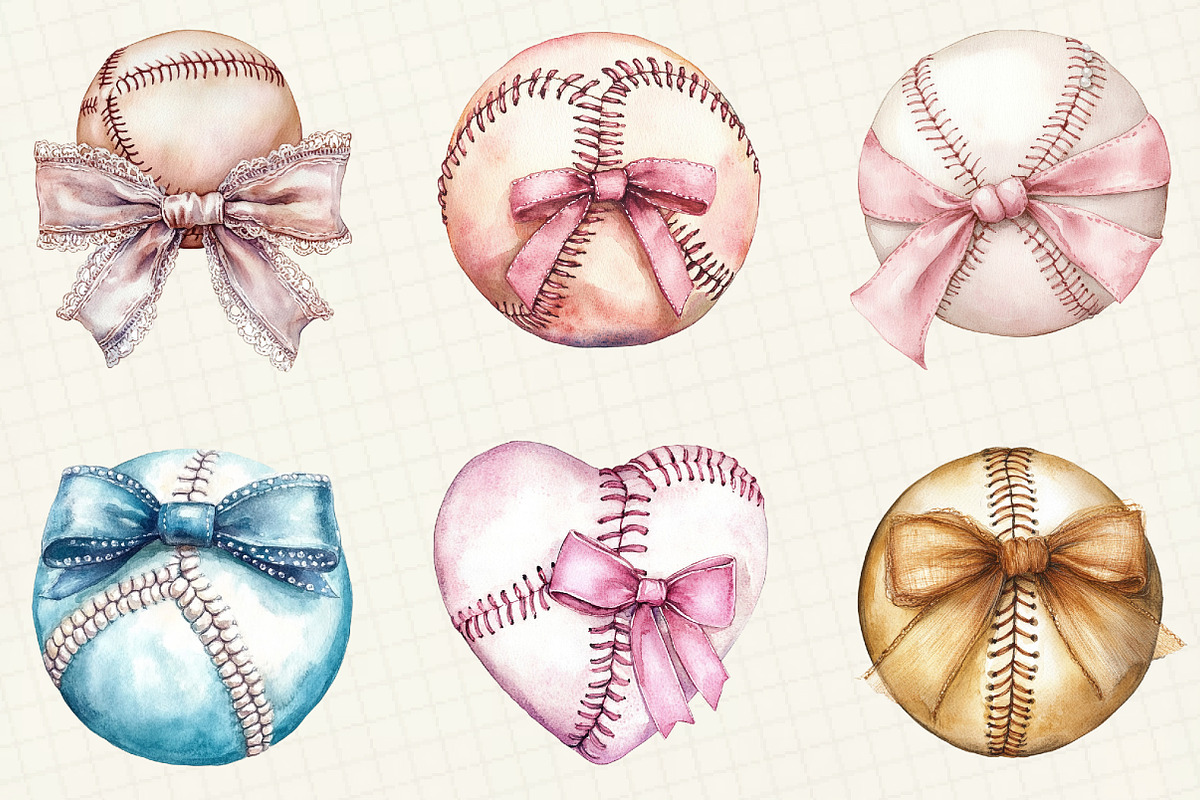 Baseball & Softball Coquette Bow, an Illustration by OK Design (Photo 3 of 4)