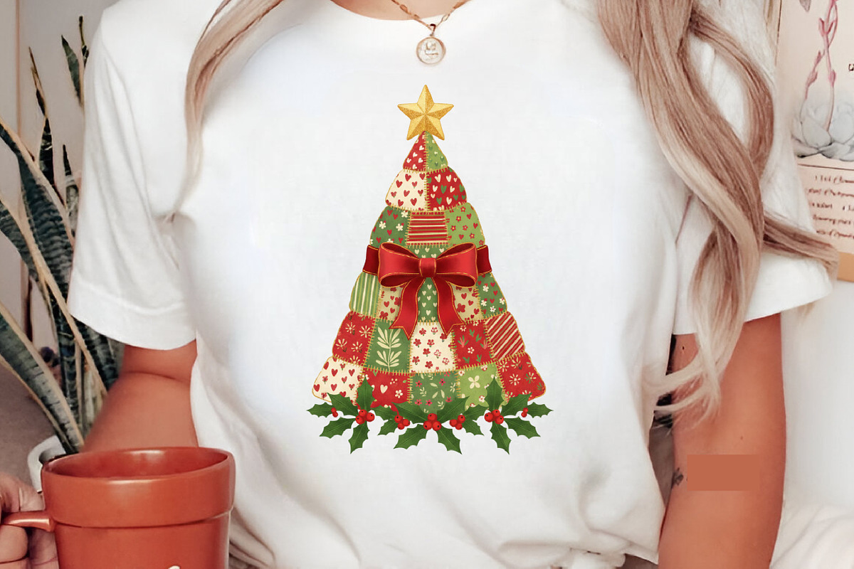 Patchwork Christmas Tree Png,, an Illustration by Designking (Photo 3 of 5)