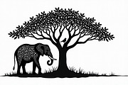 Silhouette of a Cute Elephant vector, an Illustration by Amazin_art (Thumbnail 9 of 21)