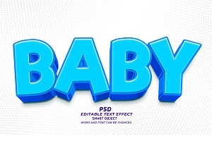 Baby PSD 3D Editable Text Effect