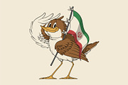 Nightingale Bird with Iran Flag, an Object Graphic by Judsart (Thumbnail 1 of 3)