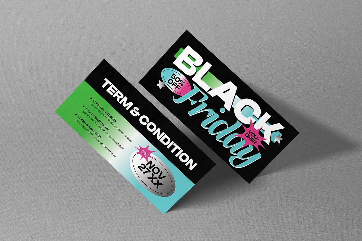 Black Friday Gift Voucher, a Card Template by graphicook (Photo 3 of 3)