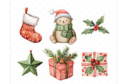 Christmas Watercolor Clipart Bundle, a Seasonal Illustration by Wild Honey Design Co. (Thumbnail 4 of 4)