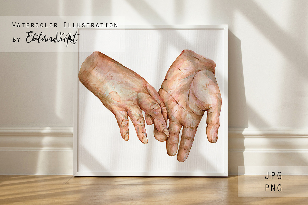 Watercolor Holding Hand Illustration, a Person Illustration by EkaterinaViArt (Photo 1 of 3)