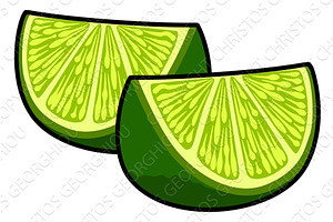 Lime Wedges Citrus Fruit, a Food Illustration by Christos Georghiou