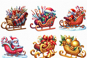 Christmas Sleigh Sublimation Clipart, an Illustration by Craft Nest (Thumbnail 5 of 6)
