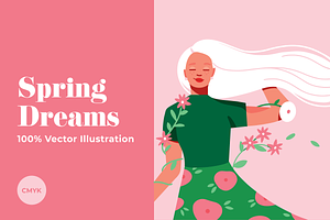 Spring Dreams Illustration, an Illustration by @JennyPaintsWithPixels