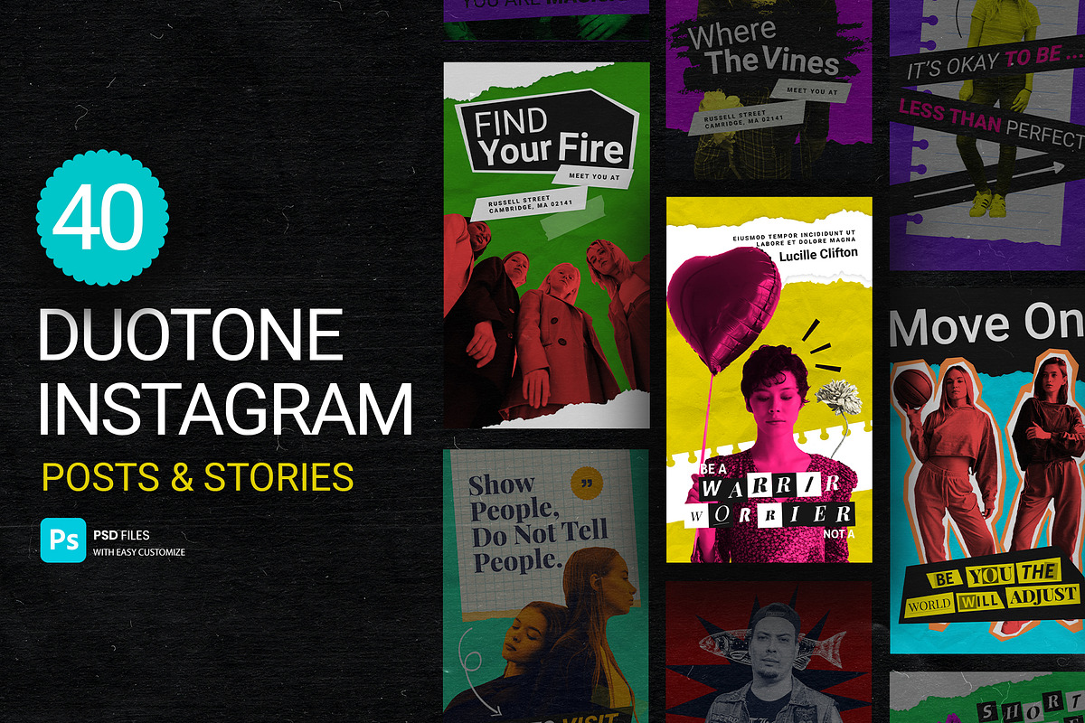 Duotone Instagram Templates, a Social Media Template by Pixflow (Photo 1 of 8)