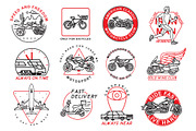 12 motorcycle and sport emblems, an Illustration by WINS Doodle shop (Thumbnail 1 of 2)