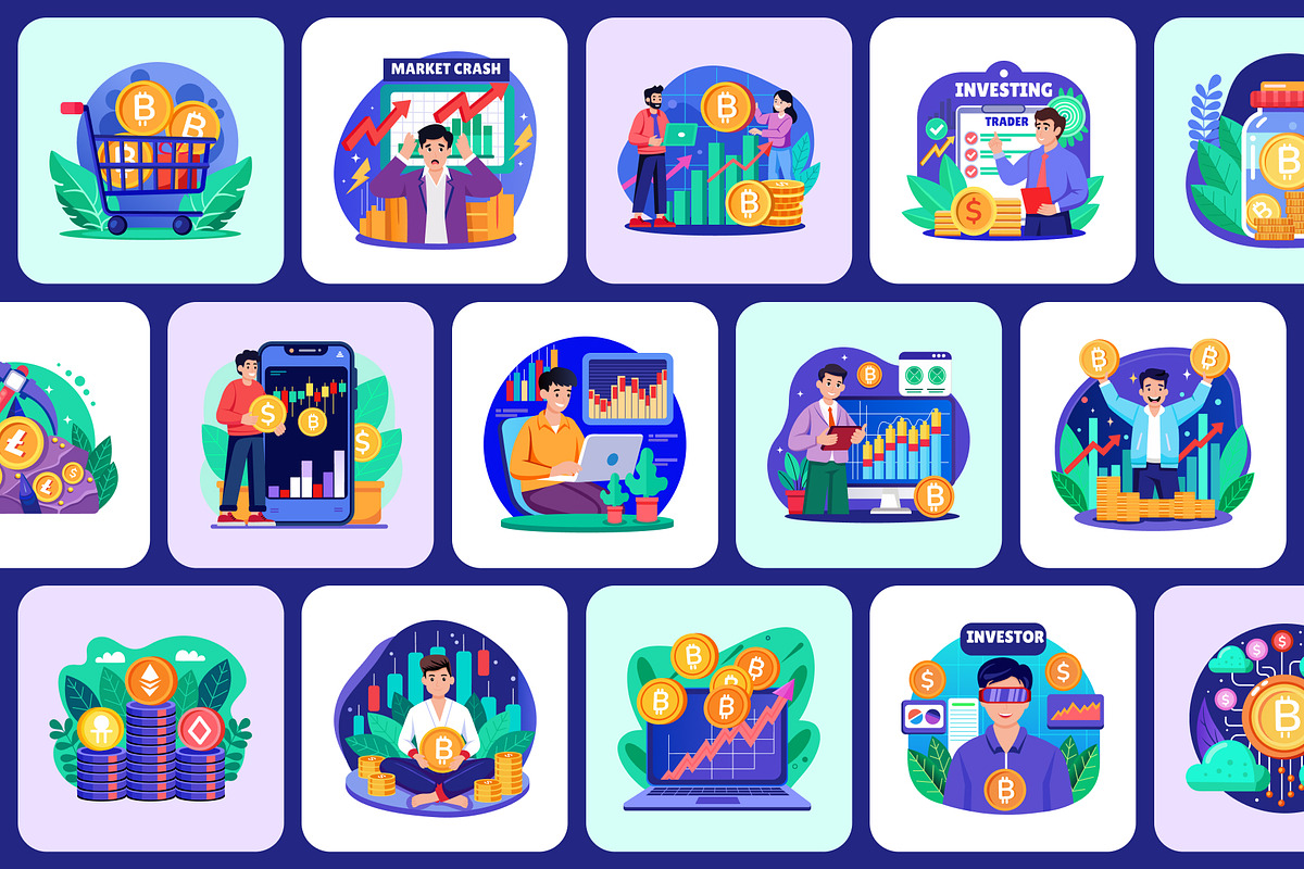Cryptocurrency Trading Illustration, a Finance Illustration by Brickclay (Photo 6 of 9)