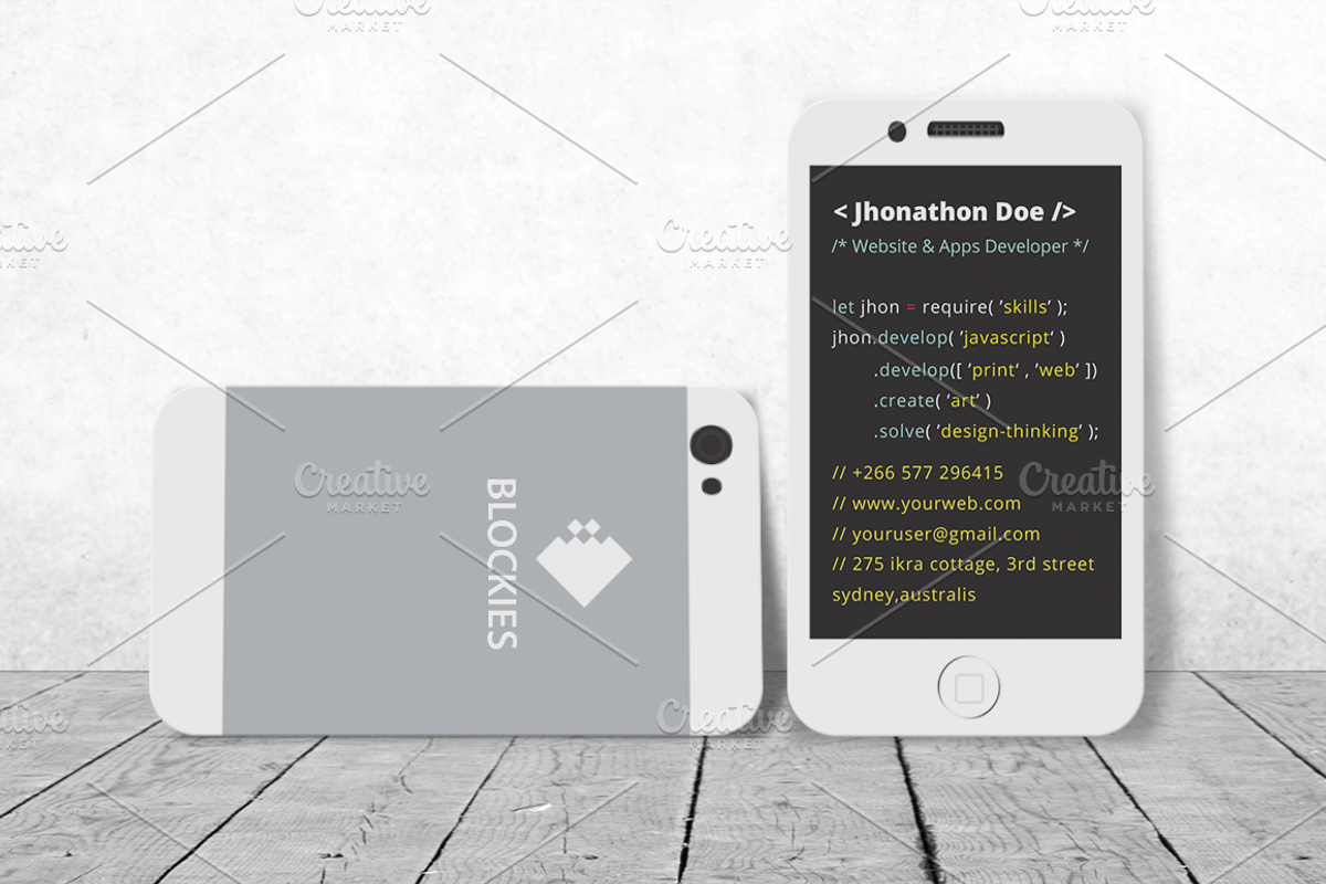 Developer Business Card (25% Off), a Business Card Template by Pentaclay (Photo 2 of 6)