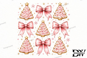 Pink Coquette Christmas Cake PNG, a Seasonal Illustration by Designworld