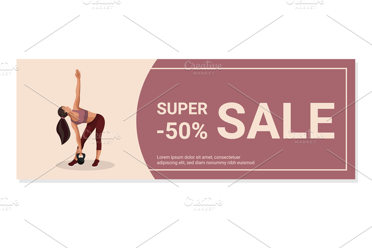 Fitness woman performing a stretch, a Sport Illustration by okskukuruza