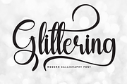 Glittering | Script Font, a Handwritten Font by Scratchones (Thumbnail 1 of 9)