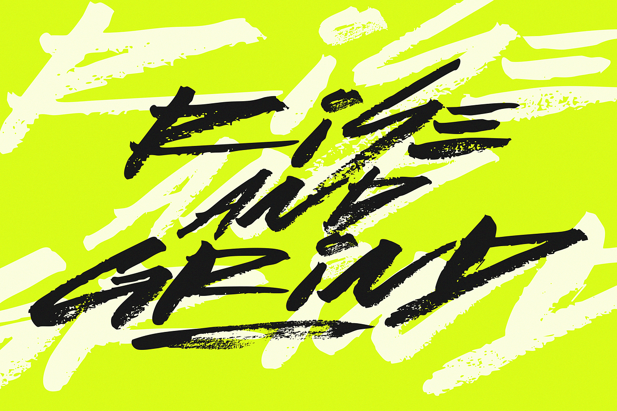 Lust | Handwritten Cyber Brush Font, a Blackletter Font by Ardana Creative (Photo 4 of 12)
