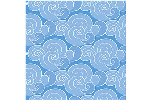 Sky with clouds, seamless pattern