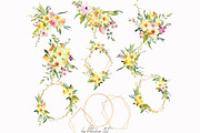 Watercolor Daffodil Bouquet & Frames, an Illustration by Patishop Art (Thumbnail 6 of 7)