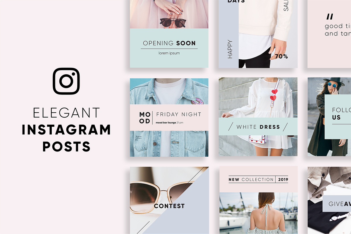 Elegant Instagram Posts, a Social Media Template by Wild Ones (Photo 1 of 6)