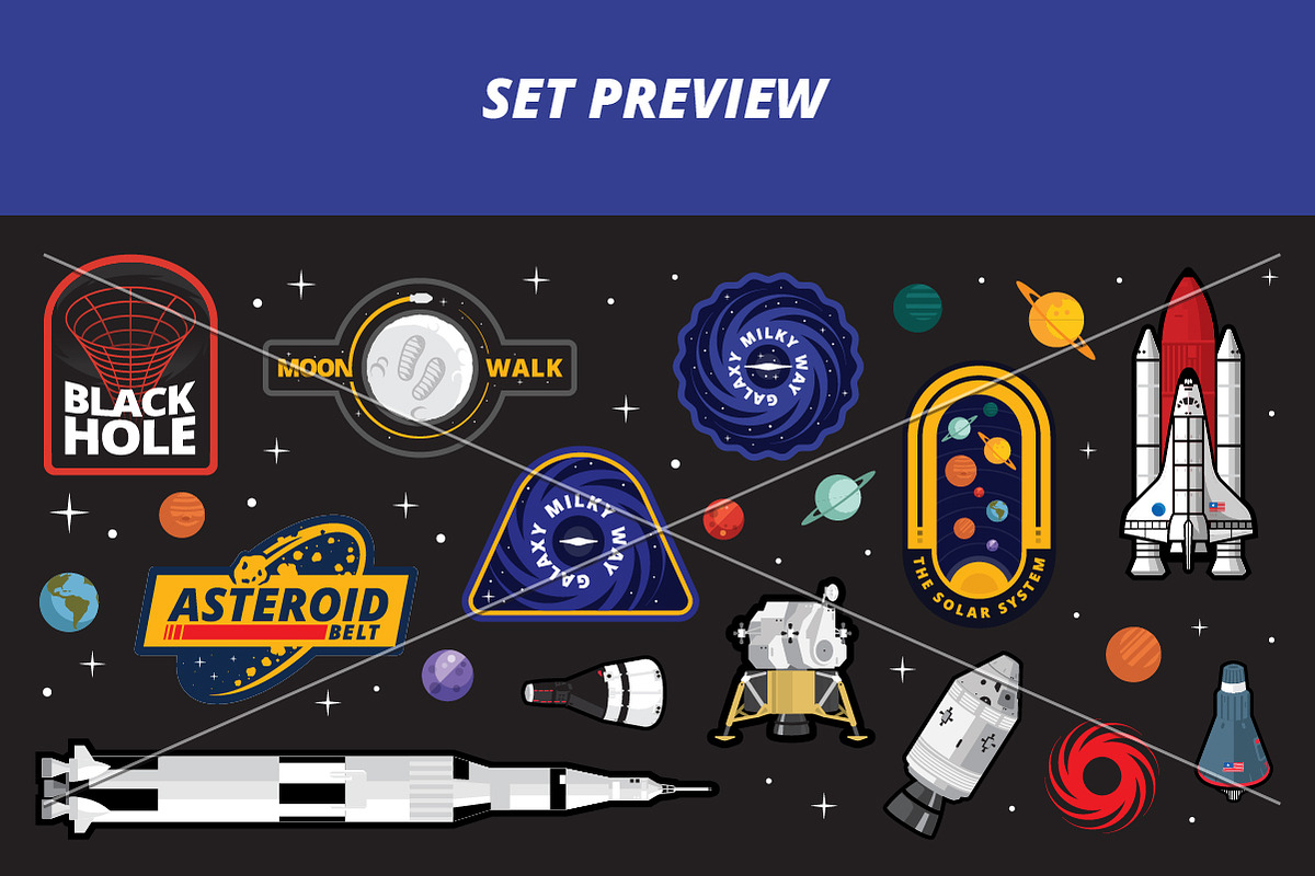 Space Label Pack, an Illustration by Ferrato Design Co. (Photo 2 of 5)